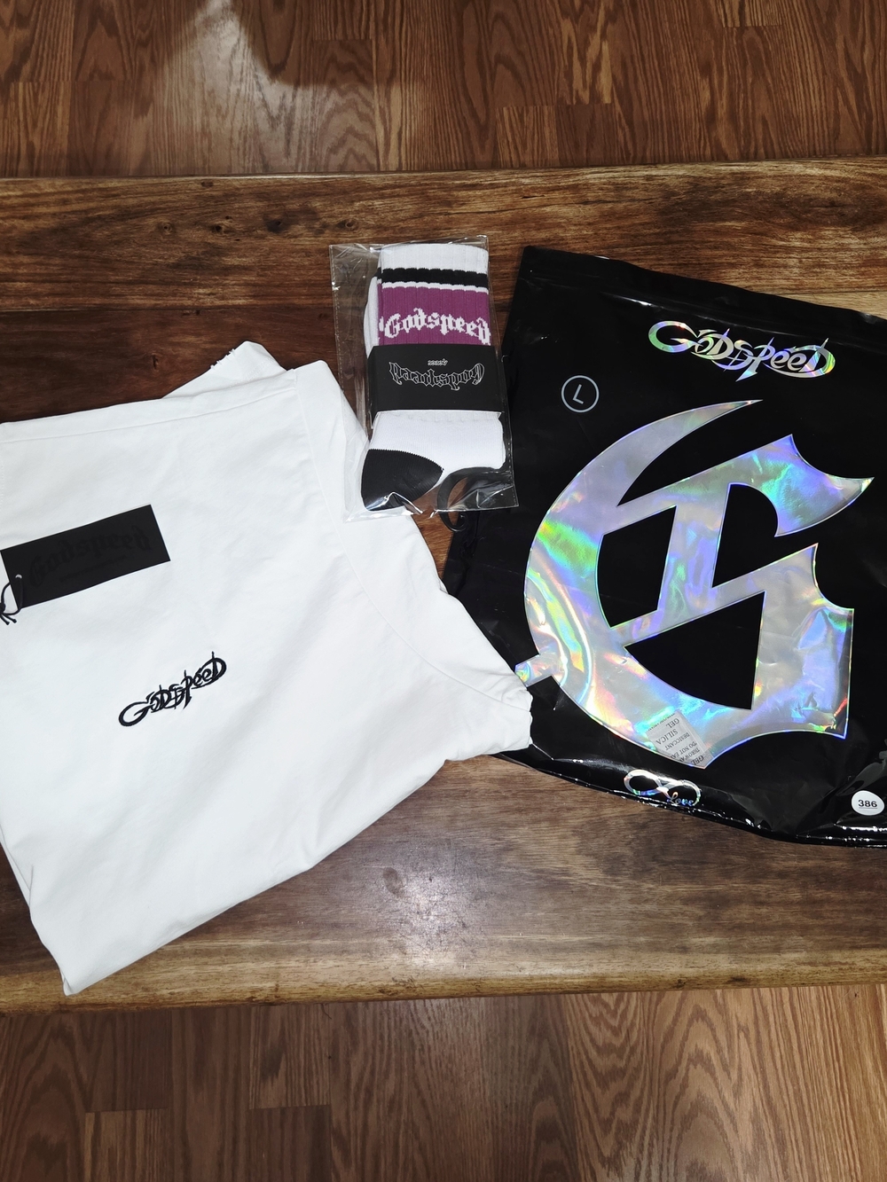 Godspeed New York "Mainline Collection" Tee + Socks Set. Size Large